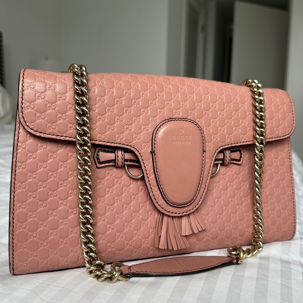 Gucci Pink Leather Shoulder Bag